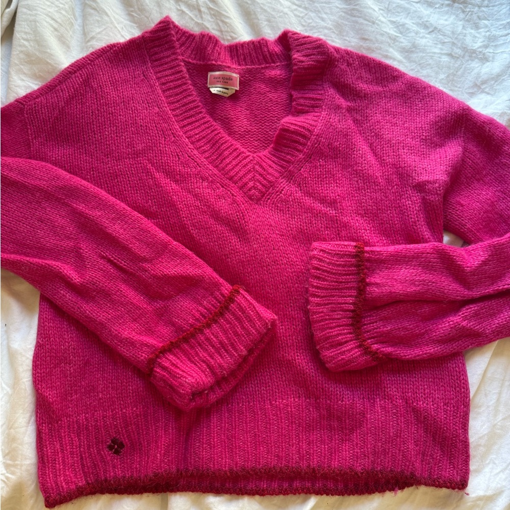 kate spade Fuchsia V-Neck Sweater